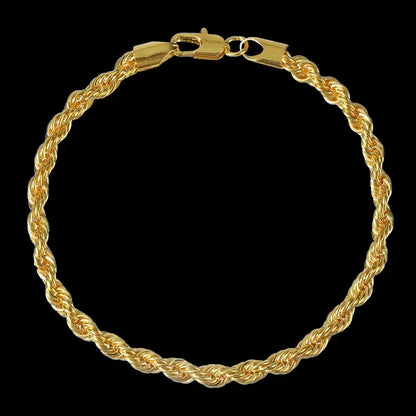 (Necklace + Bracelet) New Luxury Men And Women 18-karat Golden.
